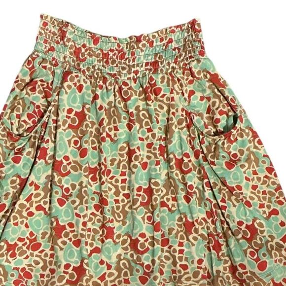 Diane von Furstenberg Silk Skirt 6 Floral Print Elastic Waist Pockets Boho - Picture 5 of 10
